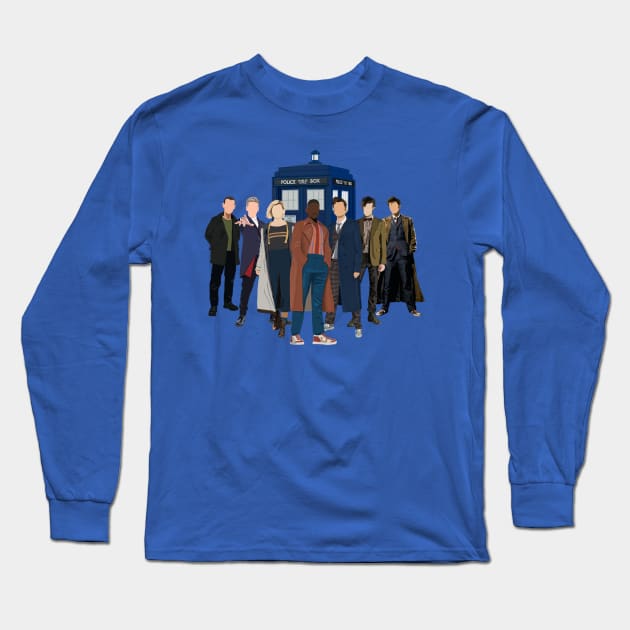 Doctor Who - 9th-15th Doctors Long Sleeve T-Shirt by m&a designs